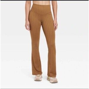 Women’s NEW Joy Lab High-Rise Extra-Long Length Brown Striped Leggings Size-S